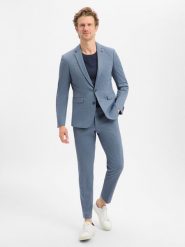 Finshley & Harding London Garnitur - Brixdon-Hoxdon Mężczyźni Slim Fit niebieski|szary, 48. Niebieskie garnitury męskie Finshley & Harding London, m, bez wzorów, eleganckie. Za 1,199.95 zł.