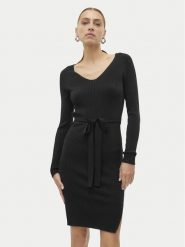 Vero Moda Sukienka dzianinowa Saba 10309320 Czarny Slim Fit. Czarne sukienki damskie Vero Moda, l, bez wzorów, z dzianiny, bez kołnierzyka, bez ramiączek. Za 119.99 zł.