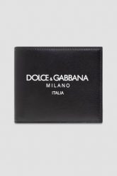 DOLCE & GABBANA Czarny męski portfel skórzany. Czarne portfele męskie Dolce and Gabbana, bez wzorów. W wyprzedaży za 1,149.99 zł.