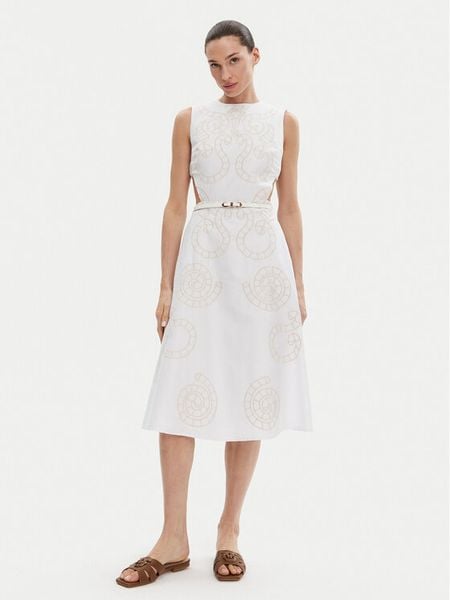 Silvian Heach Sukienka codzienna GPP25342VE Biały Regular Fit. Białe sukienki damskie Silvian Heach, na co dzień, bez wzorów, z bawełny, bez kołnierzyka, bez ramiączek, proste. Za 679.99 zł.