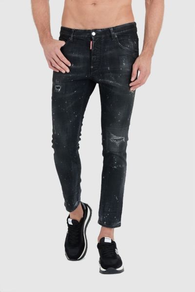 DSQUARED2 Czarne męskie jeansy black ring studs wash skater jeans, Rozmiar 52. Czarne jeansy męskie Dsquared2, z jeansu. W wyprzedaży za 2,470.99 zł.
