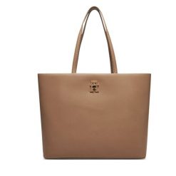 Torebka Tommy Hilfiger. Brązowe shopperki damskie Tommy Hilfiger, bez wzorów, bez dodatków. Za 499.99 zł.
