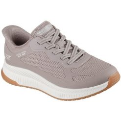 Buty sportowe damskie Skechers Bobs Squad 4 Stapl. Brązowe obuwie sportowe damskie Skechers, bez wzorów, z syntetyku, bez zapięcia, na fitness i siłownię. Za 490.00 zł.