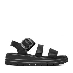 Sandały Remonte. Czarne sandały damskie Remonte, bez wzorów, bez obcasa, na płaskiej podeszwie, bez zapięcia. Za 369.99 zł.