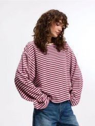 Bawełniana bluza oversize - wielobarwny. Bluzy damskie Reserved, l, bez wzorów, z bawełny, bez ramiączek, bez kaptura. Za 89.99 zł.