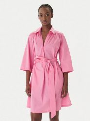 LOLA CASADEMUNT Sukienka koszulowa LS2616140 Różowy Relaxed Fit. Czerwone sukienki damskie LOLA CASADEMUNT, s, bez wzorów, z bawełny, bez kołnierzyka, bez ramiączek, koszulowe. Za 517.99 zł.