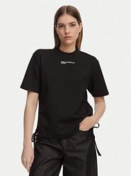 Karl Lagerfeld Jeans T-Shirt B2W17074 Czarny Regular Fit. Czarne t-shirty damskie Karl Lagerfeld Jeans, xl, bez wzorów, z jeansu, bez kołnierzyka, bez ramiączek. Za 290.99 zł.