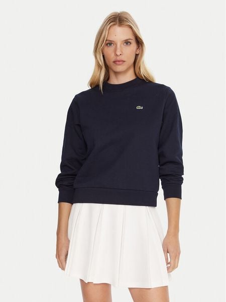 Lacoste Bluza SF5270 Granatowy Regular Fit. Niebieskie bluzy damskie Lacoste, bez wzorów, z bawełny, bez ramiączek, bez kaptura. Za 430.99 zł.