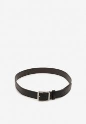 Czarny Klasyczny Pasek z Geometryczną Klamrą Mevinala. Czarne paski damskie Renee, bez wzorów. Za 24.99 zł.