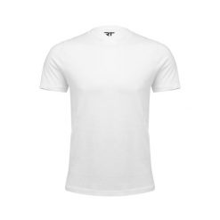 Koszulka bawełniana RT biała. Białe bluzki damskie REA TAPE, l, bez wzorów, z bawełny, sportowe, bez kołnierzyka, bez ramiączek. Za 14.99 zł.