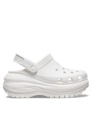 Crocs Klapki Classic Mega Crush Clog 207988 Biały. Białe klapki damskie Crocs, bez wzorów, z tworzywa sztucznego, bez obcasa, bez zapięcia. Za 389.99 zł.