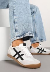 Białe Sneakersy Typu Klasyczne Tenisówki Isnnoria. Białe trampki i tenisówki damskie Renee, bez wzorów, z jeansu, bez zapięcia. Za 74.99 zł.