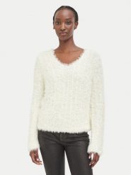 Guess Sweter W6BR58 Z1563 Kremowy Regular Fit. Białe swetry nierozpinane damskie Guess, s, z aplikacjami, z syntetyku, bez kołnierzyka, bez ramiączek. Za 434.99 zł.