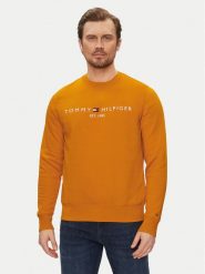 Tommy Hilfiger Bluza Logo MW0MW11596 Pomarańczowy Regular Fit. Brązowe bluzy męskie Tommy Hilfiger, m, bez wzorów, z bawełny, bez ramiączek, bez kaptura. Za 249.99 zł.