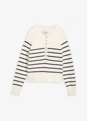 Sweter z czystej bawełny. Białe swetry nierozpinane damskie bonprix, bez wzorów, z bawełny, bez kołnierzyka, bez ramiączek. Za 109.99 zł.