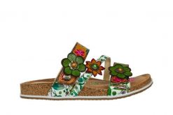 Klapki Laura Vita Brcyano 16 Jaune 202028, Wielokolorowy, Skóra naturalna - 38. Klapki damskie Laura Vita, z aplikacjami, z materiału, eleganckie, bez obcasa, bez zapięcia. W wyprzedaży za 224.10 zł.