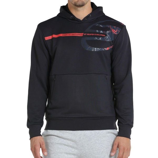 Sudadera Bullpadel Baiona. Czarne bluzy męskie bullpadel, bez wzorów, sportowe, bez ramiączek, bez kaptura. Za 242.45 zł.