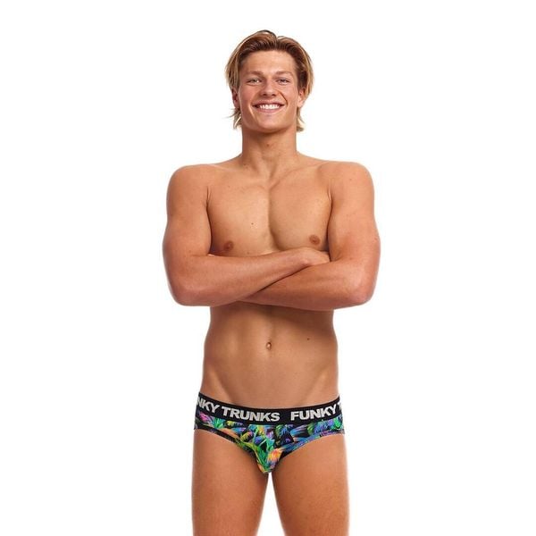 Bielizna slipy majtki bawełniane elastyczne męskie Funky Trunks Paradise Please. Czarna slipki męskie Funky Trunks, m, bez wzorów, z bawełny. Za 74.99 zł.