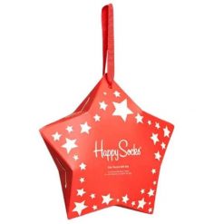 Zestaw Prezentowy Happy Socks 1-Pack Stars - Skarpetki Unisex z Bawełny. Czerwone skarpetki damskie Happy Socks, bez wzorów, z bawełny. Za 125.99 zł.