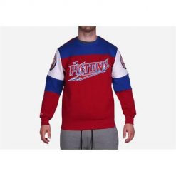 Bluza sportowa męska Mitchell & Ness Detroit Pistons. Czerwone bluzy sportowe męskie Mitchell & Ness, m, bez wzorów, bez kaptura. Za 525.00 zł.