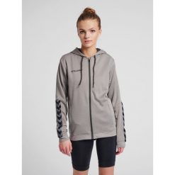 Bluza do piłki nożnej damska Hummel zip hml AUTHENTIC Poly. Szare bluzy damskie Hummel, s, bez wzorów, sportowe, bez ramiączek, z kapturem. Za 229.90 zł.