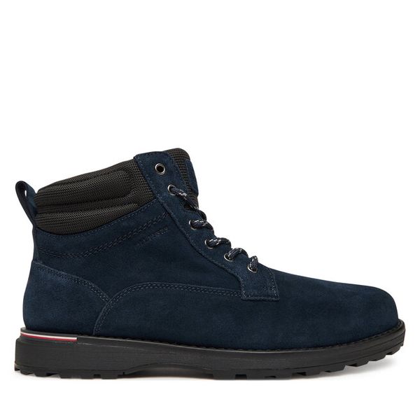 Trzewiki Tommy Hilfiger. Niebieskie botki męskie Tommy Hilfiger, bez wzorów, bez obcasa, bez zapięcia. Za 409.99 zł.