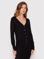 Guess Kardigan Zena W2YR33 Z2V62 Czarny Regular Fit. Czarne kardigany damskie Guess, l, z aplikacjami, z wiskozy, bez kołnierzyka. Za 299.99 zł.