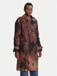 Desigual Płaszcz przejściowy Brushed Lacroix 25WWEW05 Brązowy Loose Fit. Brązowe płaszcze damskie Desigual, s, bez wzorów, z bawełny, bez kołnierzyka, bez kaptura. Za 959.99 zł.