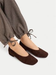 GINO ROSSI Baleriny EO-V2228-101-S Brązowy ciemny. Brązowe balerinki damskie Gino Rossi, bez wzorów, ze skóry, bez obcasa, bez zapięcia. Za 299.99 zł.