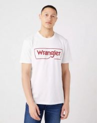 WRANGLER FRAME LOGO TEE MĘSKI T-SHIRT KOSZULKA NADRUK W70JD3989 112319300. T-shirty męskie Wrangler, m, bez wzorów, bez kołnierzyka, bez ramiączek. Za 69.99 zł.