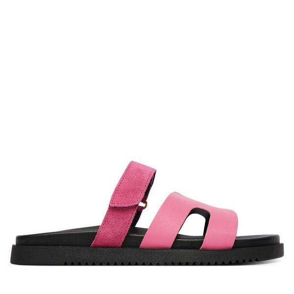 Klapki Steve Madden. Czerwone klapki damskie Steve Madden, bez wzorów, bez obcasa, bez zapięcia. Za 386.99 zł.