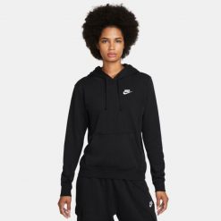 Bluza z Kapturem Club Fleece Rozmiar L Czarny - DQ5793-010. Czarne bluzy damskie Nike, l, bez wzorów, z dzianiny, bez ramiączek, z kapturem. Za 319.00 zł.
