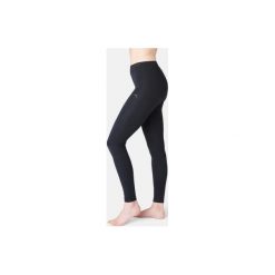 Legginsy slim Gym & Pilates FIT+ 500 damskie. Czarne legginsy damskie DOMYOS, bez wzorów, z bawełny. Za 39.99 zł.