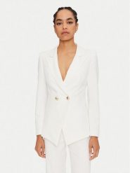 Rinascimento Marynarka CFC0119980003 Biały Regular Fit. Białe marynarki i żakiety damskie Rinascimento, bez wzorów, z syntetyku, bez kołnierzyka, bez ramiączek. Za 819.99 zł.