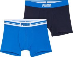 Puma Bokserki męskie Puma Everyday Placed Logo 2 pak niebieskie, granatowe 938476 03 XL. Niebieskie bokserki męskie Puma, bez wzorów. Za 105.93 zł.