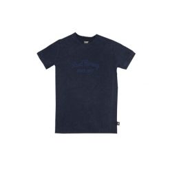 Koszulka miękki z bawełna na co dzień na siłownię. Niebieskie bluzki damskie LEONE 1947 APPAREL, bez wzorów, z bawełny, sportowe, bez kołnierzyka, bez ramiączek. W wyprzedaży za 67.36 zł.