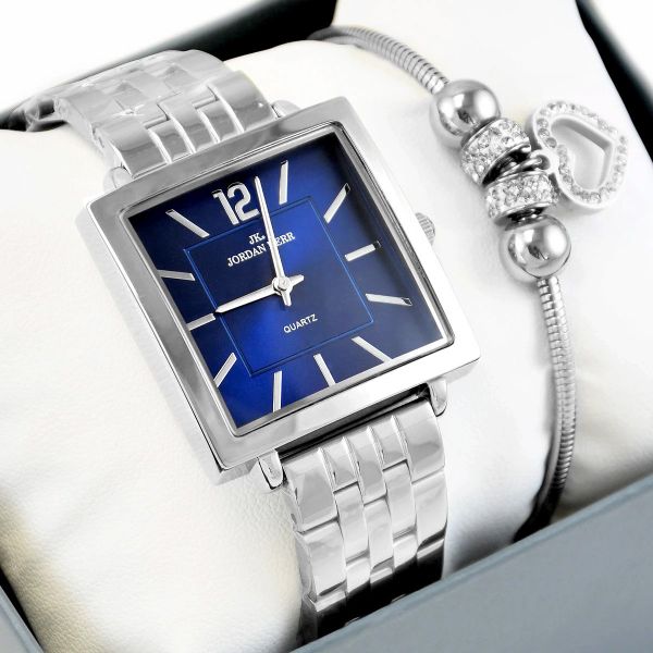 Zestaw damski zegarek Jordan Kerr P9010 srebrny z bransoletką. Szare zegarki damskie Jordan Kerr, srebrne. Za 259.00 zł.