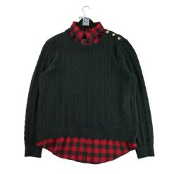 Second life - Damski czarny sweter - Jak nowy. Czarne swetry nierozpinane damskie Ralph Lauren, bez wzorów, bez kołnierzyka, bez ramiączek. Za 106.46 zł.