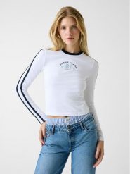 Guess Jeans T-Shirt 180634 Biały Classic Fit. Białe t-shirty damskie Guess Jeans, xl, z aplikacjami, z jeansu, bez kołnierzyka, bez ramiączek. Za 169.99 zł.