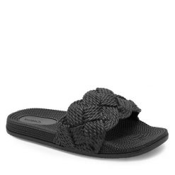 Klapki MEXX. Czarne klapki damskie Mexx, bez wzorów, bez obcasa, bez zapięcia. Za 59.99 zł.