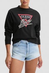GUESS Czarna bluza damska Love. Czarne bluzy damskie Guess, s, z aplikacjami, bez ramiączek, bez kaptura. W wyprzedaży za 209.99 zł.