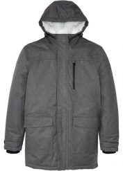 Parka funkcyjna outdoorowa z polarem barankiem. Szare parki męskie bonprix, m, bez wzorów, z polaru, bez kołnierzyka, bez kaptura. Za 369.99 zł.