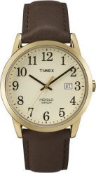 Zegarek Timex Męski TW2P75800 Easy Reader Indiglo brązowy. Brązowe zegarki męskie Timex, bez wzorów. Za 296.00 zł.