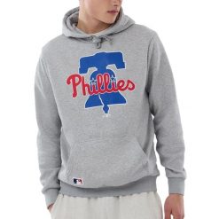 Bluza z kapturem Phillie Nos MLB Regular HGR. Szare bluzy sportowe męskie New Era, m, bez wzorów, z kapturem. Za 283.00 zł.