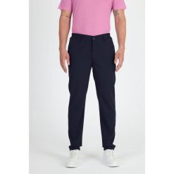 Spodnie Chino Męskie Merino - Smart & Flex. Niebieskie eleganckie spodnie męskie WOOLONA, bez wzorów, sportowe. W wyprzedaży za 432.00 zł.