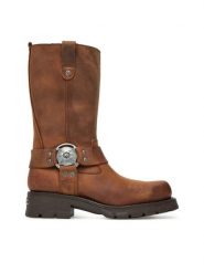 NEW ROCK Kozaki M-7610-C2 Brązowy. Brązowe kozaki damskie NEW ROCK, bez wzorów, ze skóry, bez obcasa, na płaskiej podeszwie, bez zapięcia. Za 1,149.00 zł.