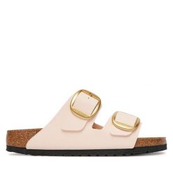 Klapki Birkenstock. Czerwone klapki damskie Birkenstock, bez wzorów, bez obcasa, bez zapięcia. Za 539.99 zł.