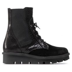 Sztyblety Sergio Bardi. Czarne botki damskie Sergio Bardi, bez wzorów, bez obcasa, na płaskiej podeszwie, bez zapięcia. Za 319.99 zł.