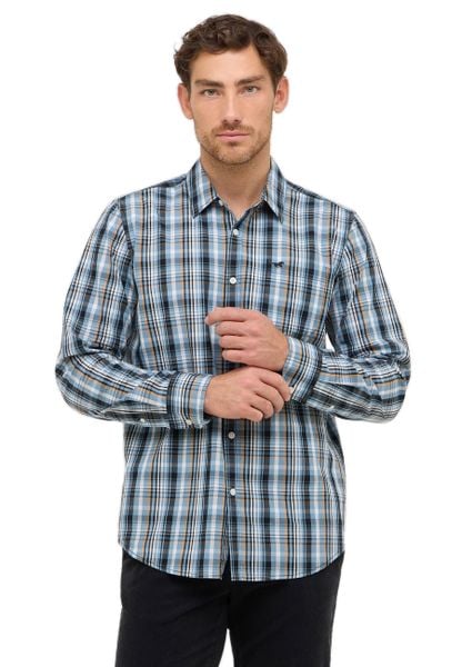 Męska Koszula Mustang Style Chester Poplin multi check blue 1016958 12783. Niebieskie koszule męskie Mustang, m, bez wzorów, bez kołnierzyka, bez ramiączek. Za 169.99 zł.