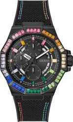 Zegarek Guess Zegarek męski Guess GW0701G1 CYRKONIE czarny. Czarne zegarki męskie Guess, z aplikacjami. Za 1,052.00 zł.